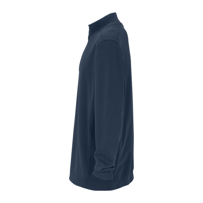 Premium Cotton 1/4-Zip Fleece Pullover - Deep Navy,XSM