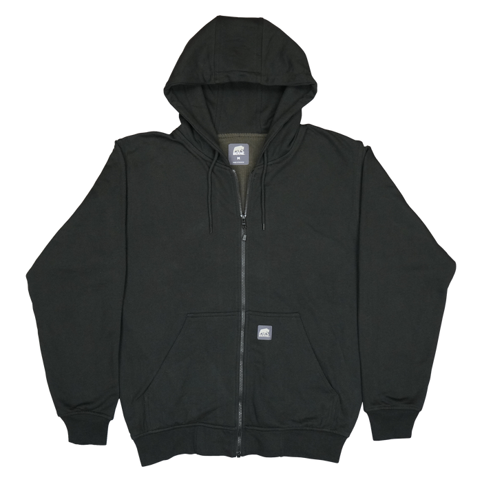 Berne Heritage Thermal-Lined Full Zip Hooded Sweatshirt - Black,2XLG