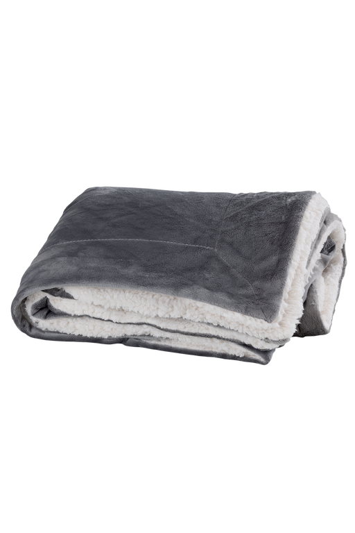Faux Mink Sherpa Blanket - Grey,QTY