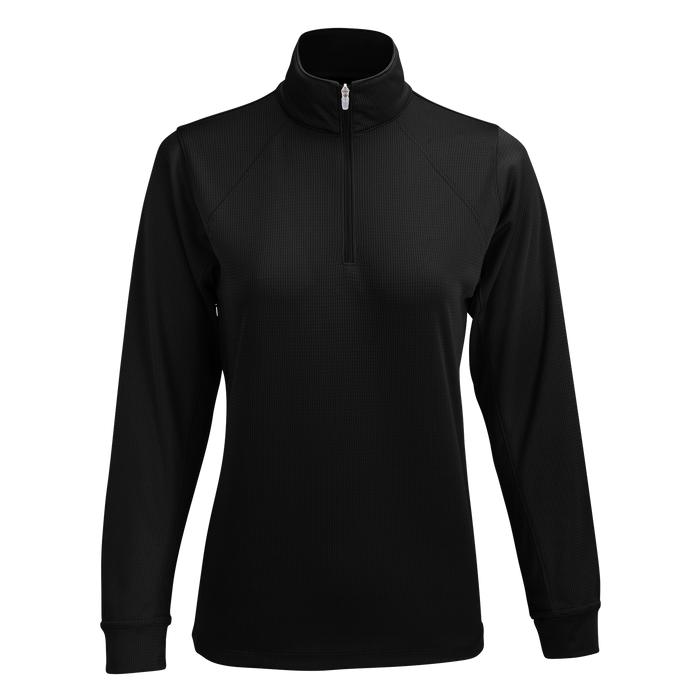 Women's Vansport Mesh 1/4-Zip Tech Pullover - Black,LG