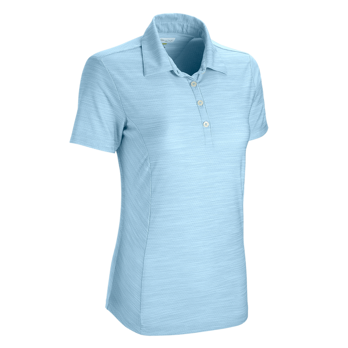 Women's Greg Norman Play Dry® Heather Solid Polo - Blue Mist Heather,XLG