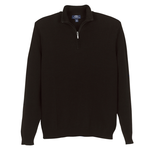 1/4 Zip Clubhouse Sweater - Brown,XSM