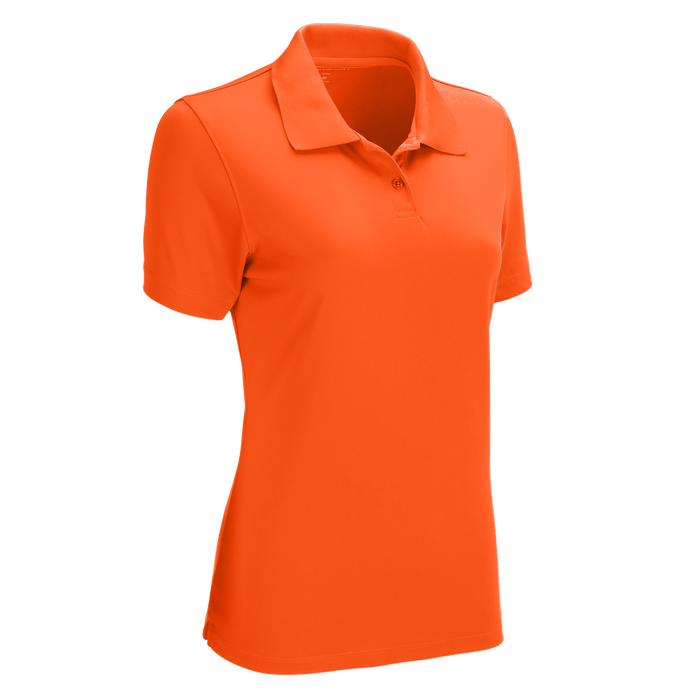 Women's Vansport Omega Solid Mesh Tech Polo - Orange,XSM