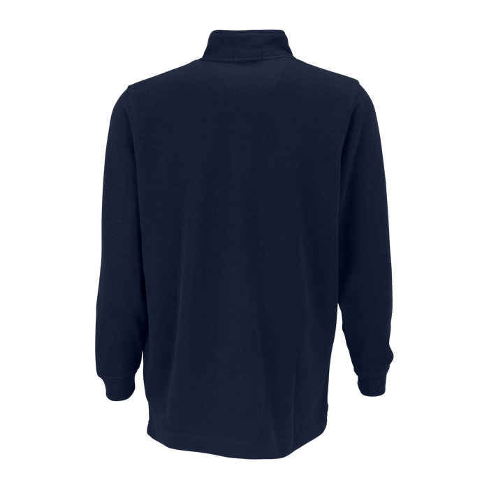 ¼-Zip Flat-Back Rib Pullover - Navy,LG