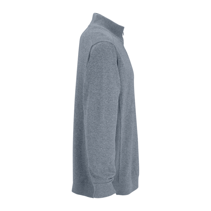 Premium Cotton 1/4-Zip Fleece Pullover - Dark Steel,SM
