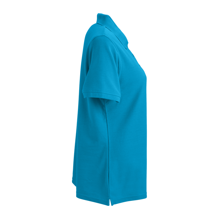 Women's Soft-Blend Double-Tuck Pique Polo - Island Blue,XSM