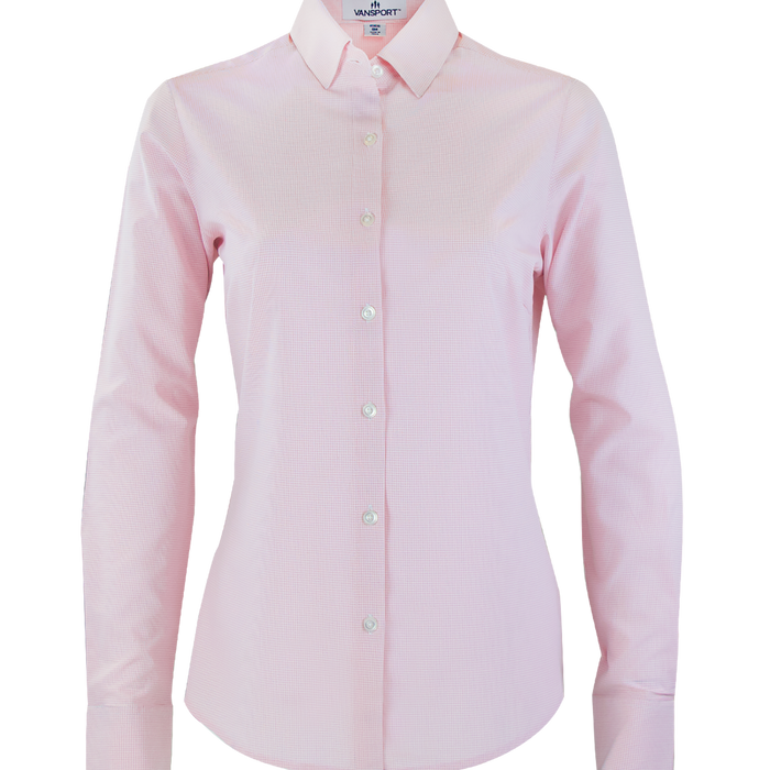 Women's Vansport Sandhill Dress Shirt - Pink/White,LG