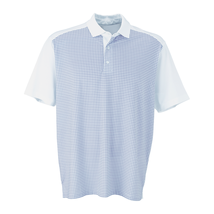 Vansport Pro Tattersall Polo - White With Navy And Grey Stripes,LG