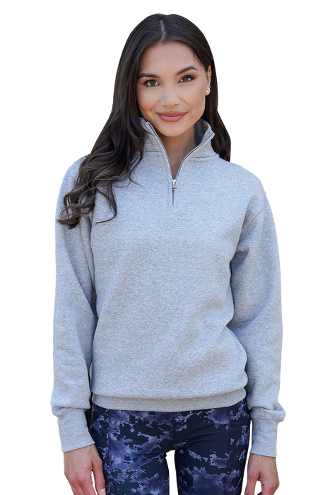 Ultra Soft Fleece 1/4 Zip - Grey Heather,XSM