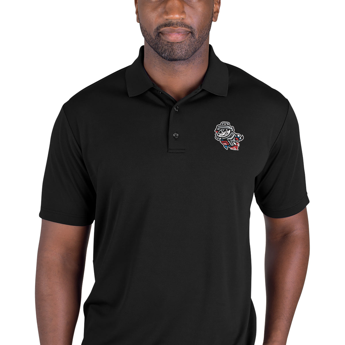 Rocket City Trash Pandas MiLB Black Marco Polo | PoloShirt.com
