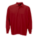 Vansport Omega Long Sleeve Solid Mesh Tech Polo - Sport Red,LG