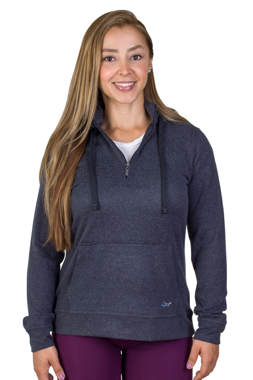 Greg Norman Women's Lab 1/4-Zip Hoodie - Black/Heather,XLG