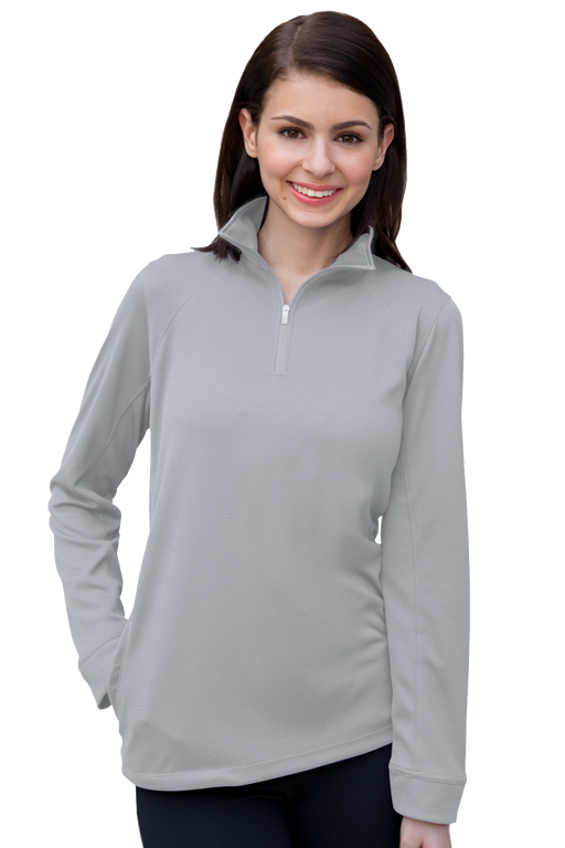 Women's Vansport Mesh 1/4-Zip Tech Pullover - Grey,XSM