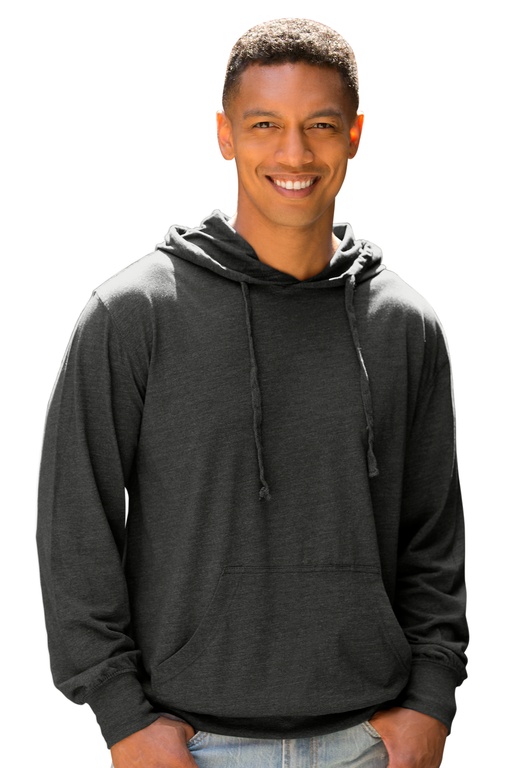 Lightweight Jersey Knit Pullover - Dark Heather,LG