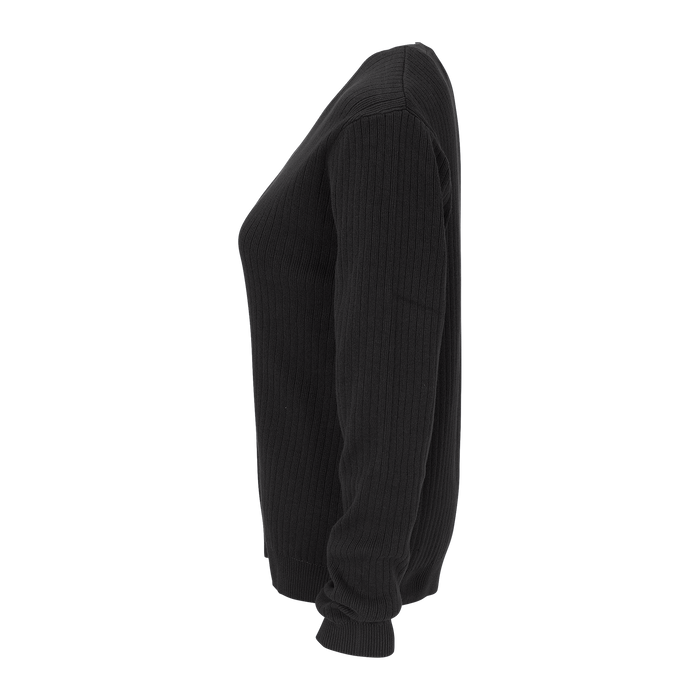 Women's V-Neck Drop-Needle Sweater - Black,LG