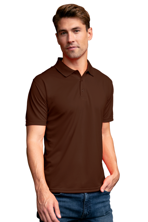 Vansport Omega Solid Mesh Tech Polo - Brown,LG