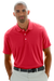 Vansport Textured Stripe Polo - Real Red,MD