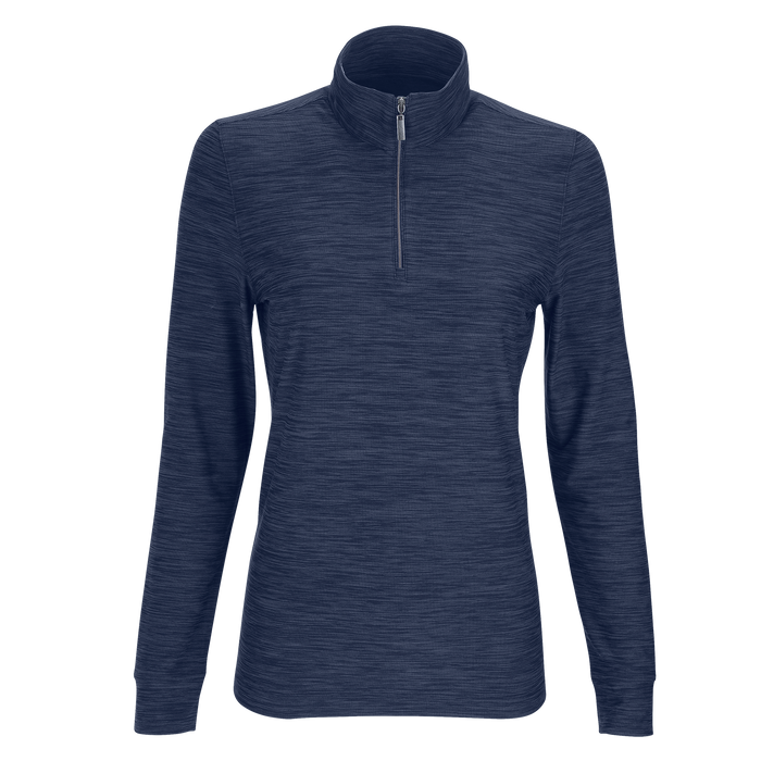 Women's Greg Norman Play Dry® Heather 1/4-Zip Mock Neck - Black/Heather,LG