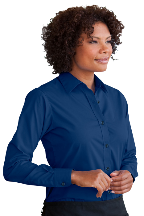 Women's Blended Poplin Shirt - Royal,XSM