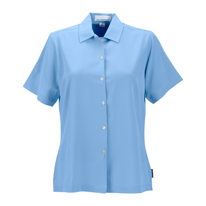 Women's Vansport Woven Camp Shirt - Carolina Blue,LG