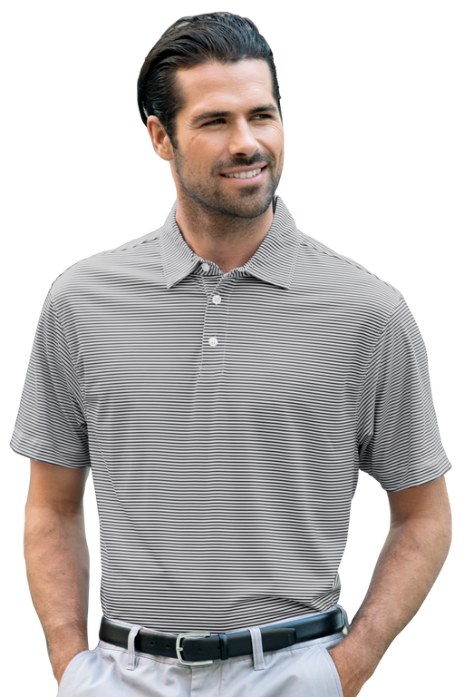 Vansport Pro Tonal Micro-Stripe Polo - Dark Grey/Tonal Dark Grey,LG