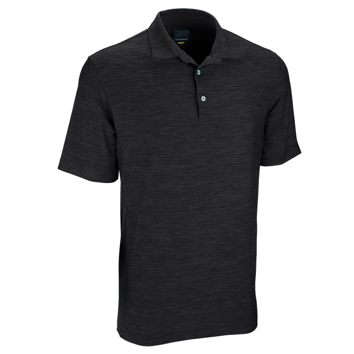 Greg Norman Play Dry® Heather Solid Polo - Black/Heather,XLG