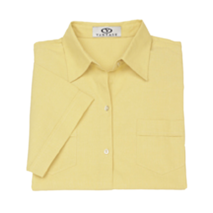 Women's Textured Check Short Sleeve Shirt - Citrus,LG