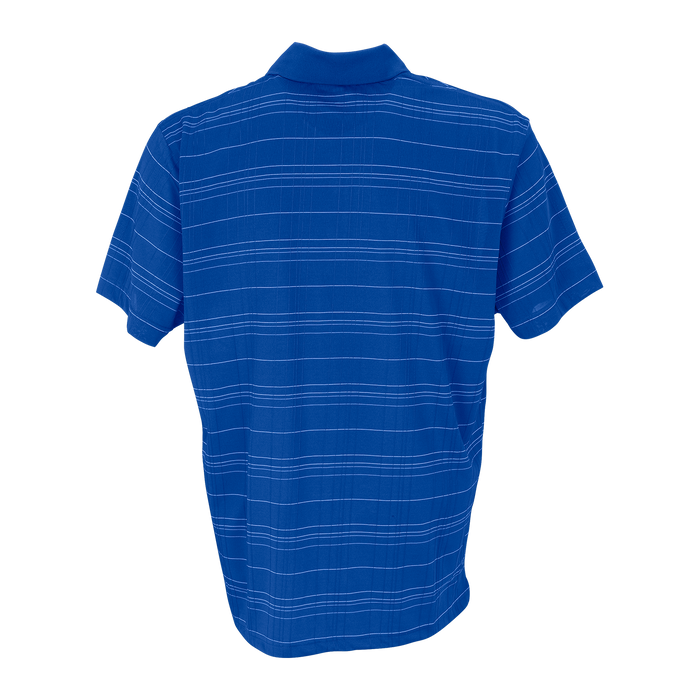 Vansport Three-Color Textured Stripe Polo - Royal/Grey/White,XLG