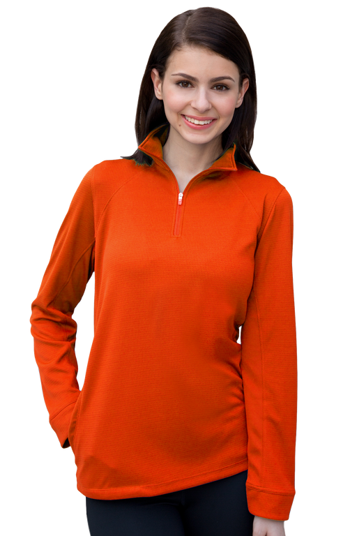 Women's Vansport Mesh 1/4-Zip Tech Pullover - Orange,2XLG