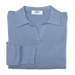 Women's Fine-Gauge Polo Collar Sweater - Vintage Blue,LG