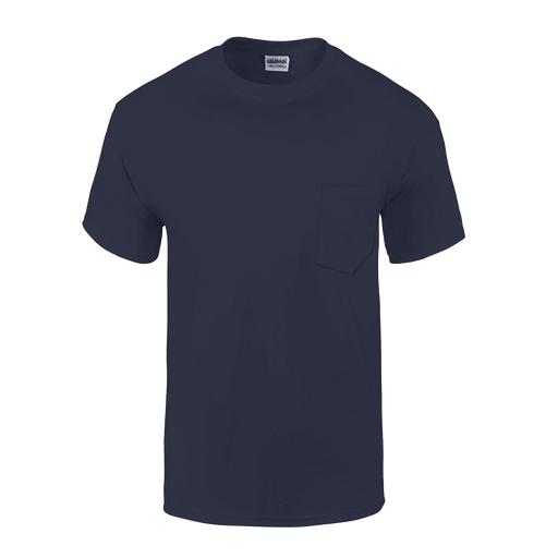 Gildan® Ultra Cotton® Adult T-Shirt w/Pocket - Navy,XLG