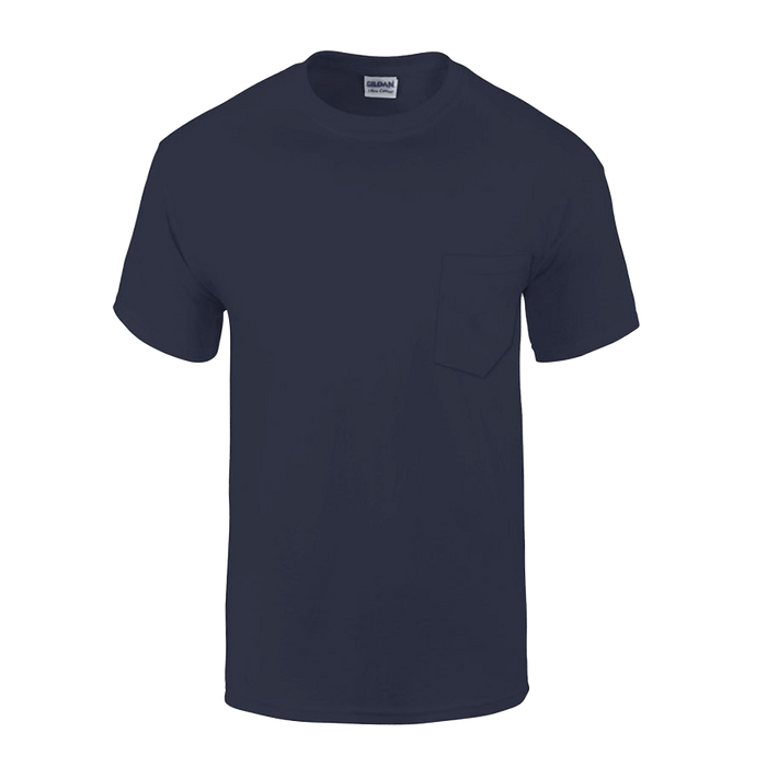 Gildan® Ultra Cotton® Adult T-Shirt w/Pocket - Navy,XLG