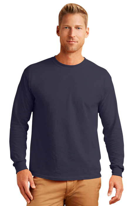 Gildan® Ultra Cotton® Adult Long Sleeve T-Shirt - Navy,LG