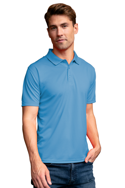 Vansport Omega Solid Mesh Tech Polo - Carolina Blue,XLG