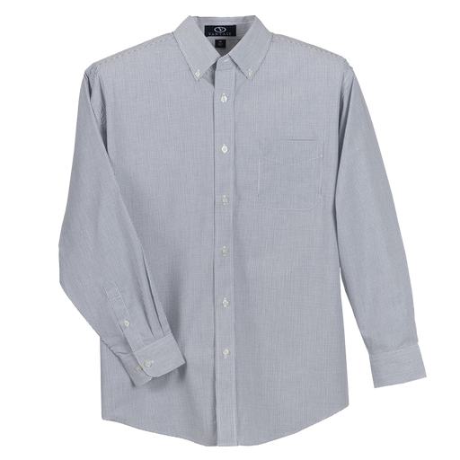 Easy-Care Mini-Check Shirt - White,LG