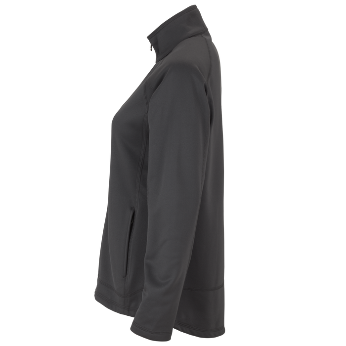Women's Brushed Back Micro-Fleece Full-Zip Jacket - Dark Grey/Sport Red,MD