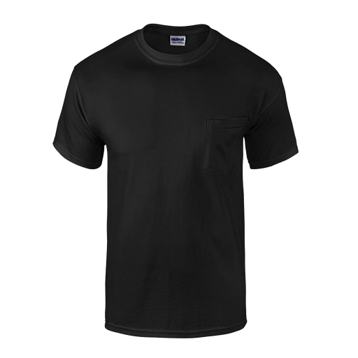 Gildan® Ultra Cotton® Adult T-Shirt w/Pocket - Black,XLG