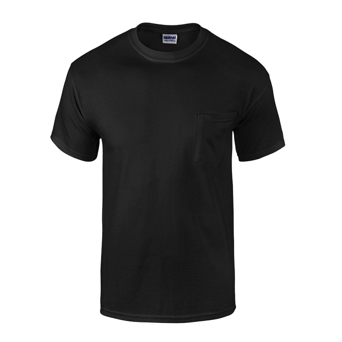 Gildan® Ultra Cotton® Adult T-Shirt w/Pocket - Black,XLG