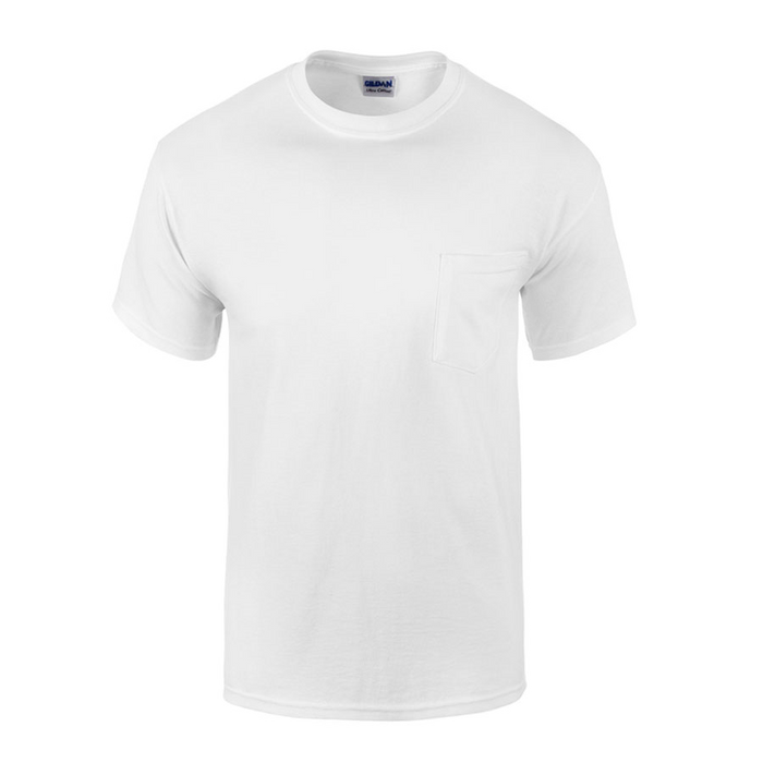 Gildan® Ultra Cotton® Adult T-Shirt w/Pocket - White,3XLG