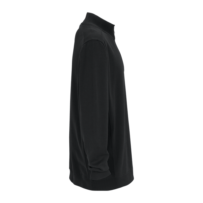 Premium Cotton 1/4-Zip Fleece Pullover - Black,LG