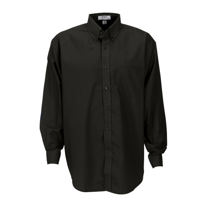 Blended Poplin Shirt - Black,LG