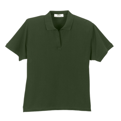 Women's Organic Cotton Pique Polo - Earth Green,XLG