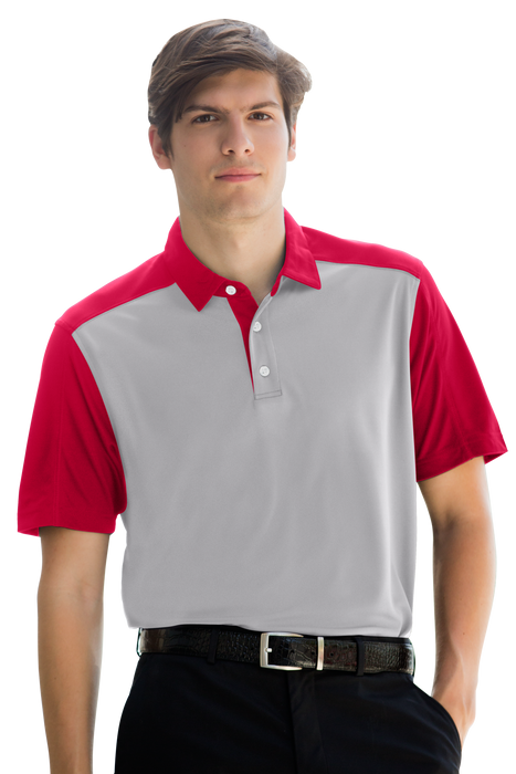 Vansport Two-Tone Polo - Sport Red/Grey,LG