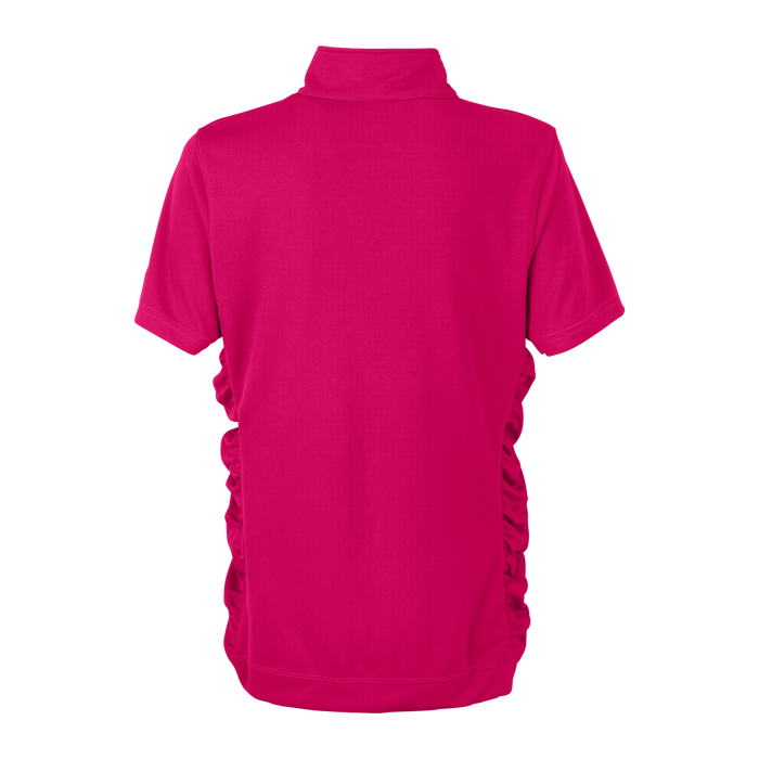 Women's Vansport Omega Ruched Polo - Berry Pink,LG