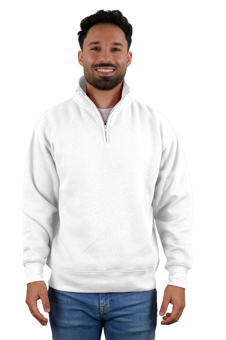 Ultra Soft Fleece 1/4 Zip - White,LG