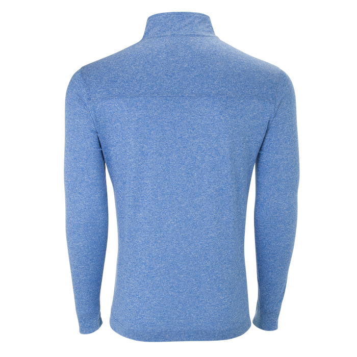 Vansport Mélange 1/4-Zip Tech Pullover - Blue Heather With Grey,LG