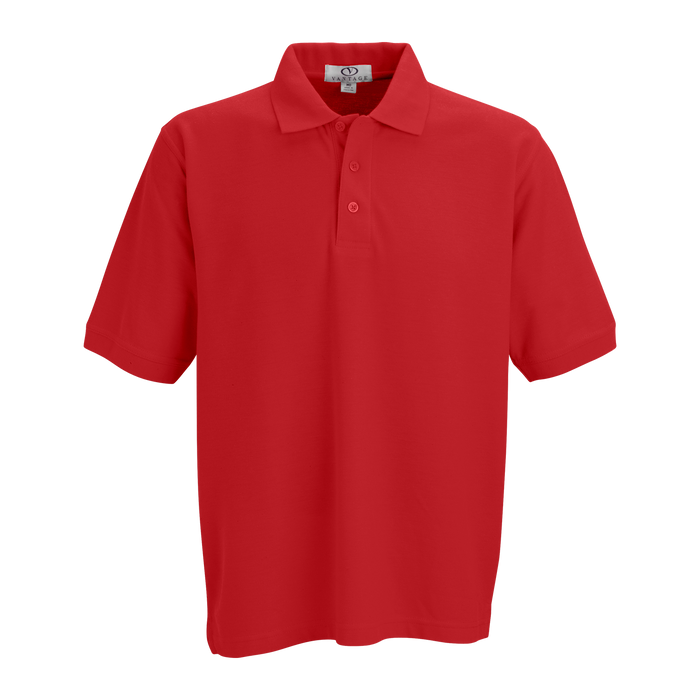 Soft-Blend Double-Tuck Pique Polo - Red,XSM