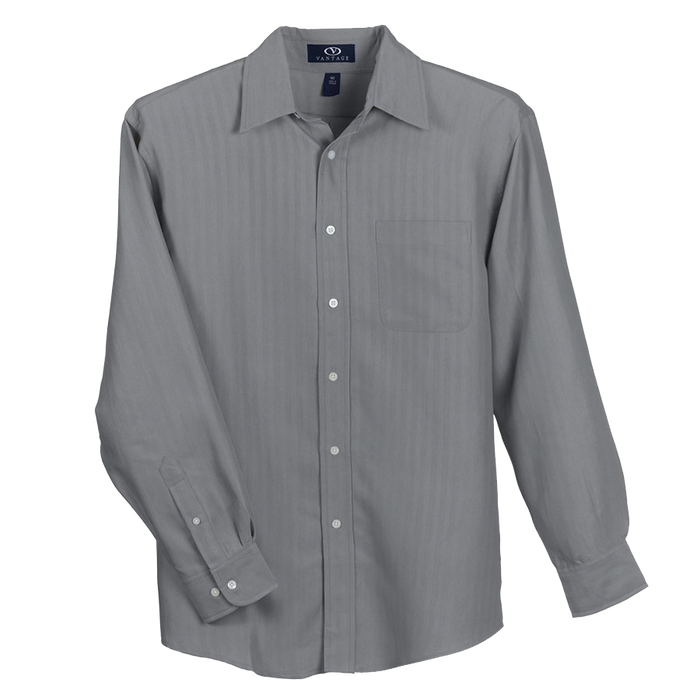 Polynosic Herringbone Shirt - Grey,XSM