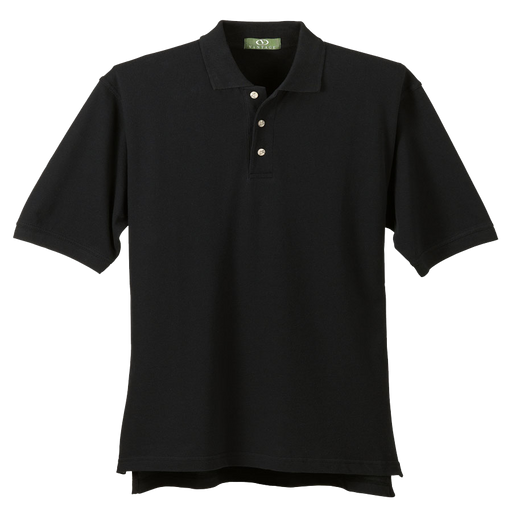 Organic Cotton Pique Polo - Black,LG