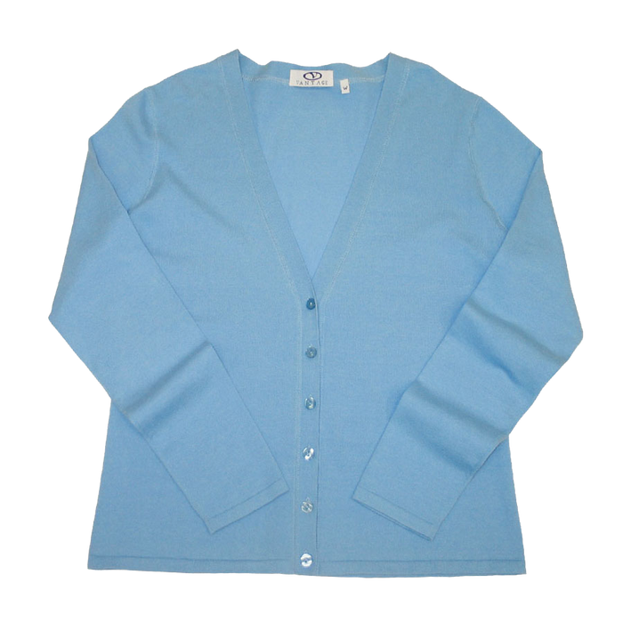 Women's Clubhouse Cardigan Sweater - Light Blue,XSM